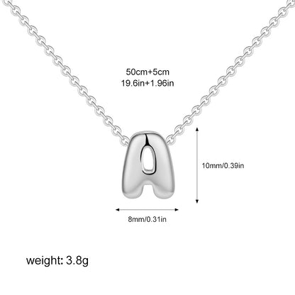 Stainless Steel Letter Necklace with Brass Pendant