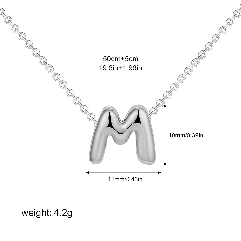 Stainless Steel Letter Necklace with Brass Pendant