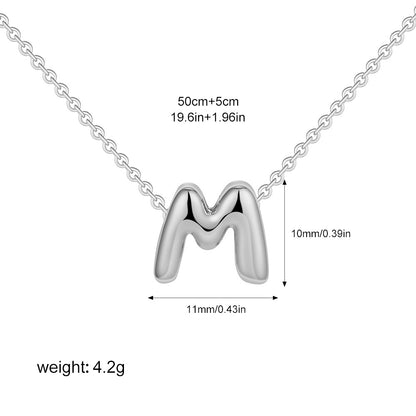 Stainless Steel Letter Necklace with Brass Pendant