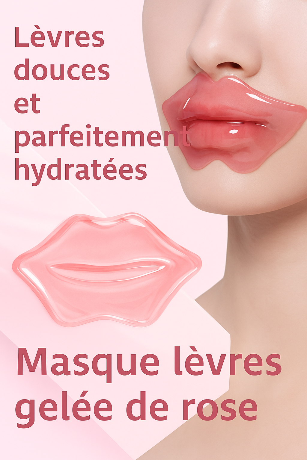 Masque Lèvres Gelée Cristal à la Rose – Hydratation Intense & Lèvres Douces et Lisses