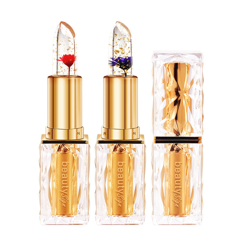 Rouge à lèvres gel transparent hydratant, thermo-réactif