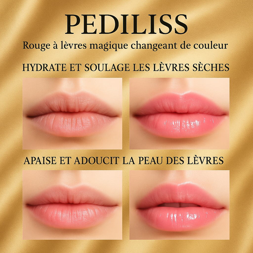 Rouge à Lèvres Réactif au pH, Teinte Personnalisée, Longue Tenue, Anti-Bavure, Hydratant et Réparateur, Lisse les Ridules, Parfum Floral Léger