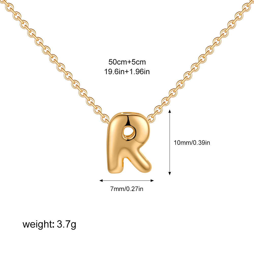Stainless Steel Letter Necklace with Brass Pendant
