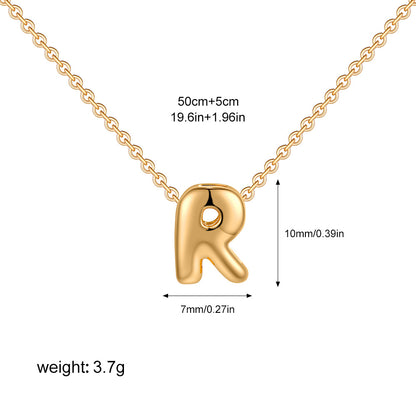 Stainless Steel Letter Necklace with Brass Pendant