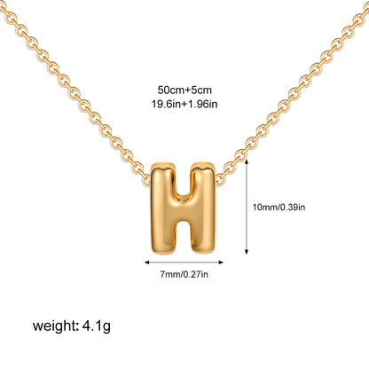 Stainless Steel Letter Necklace with Brass Pendant