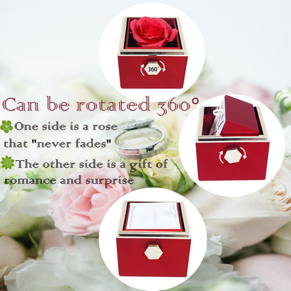 Collier rotatif à double cœur gravé, à pendentif réversible, avec boîte cadeau