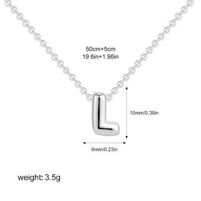 Stainless Steel Letter Necklace with Brass Pendant