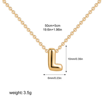 Stainless Steel Letter Necklace with Brass Pendant