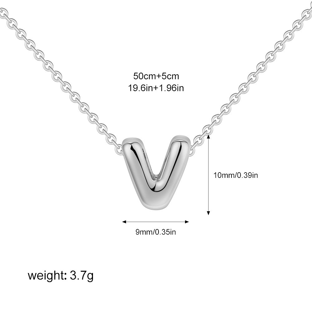 Stainless Steel Letter Necklace with Brass Pendant