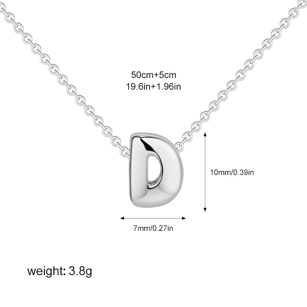 Stainless Steel Letter Necklace with Brass Pendant