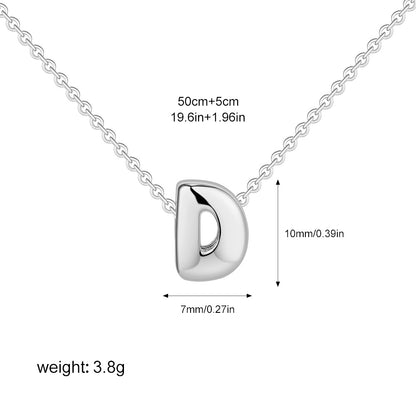 Stainless Steel Letter Necklace with Brass Pendant
