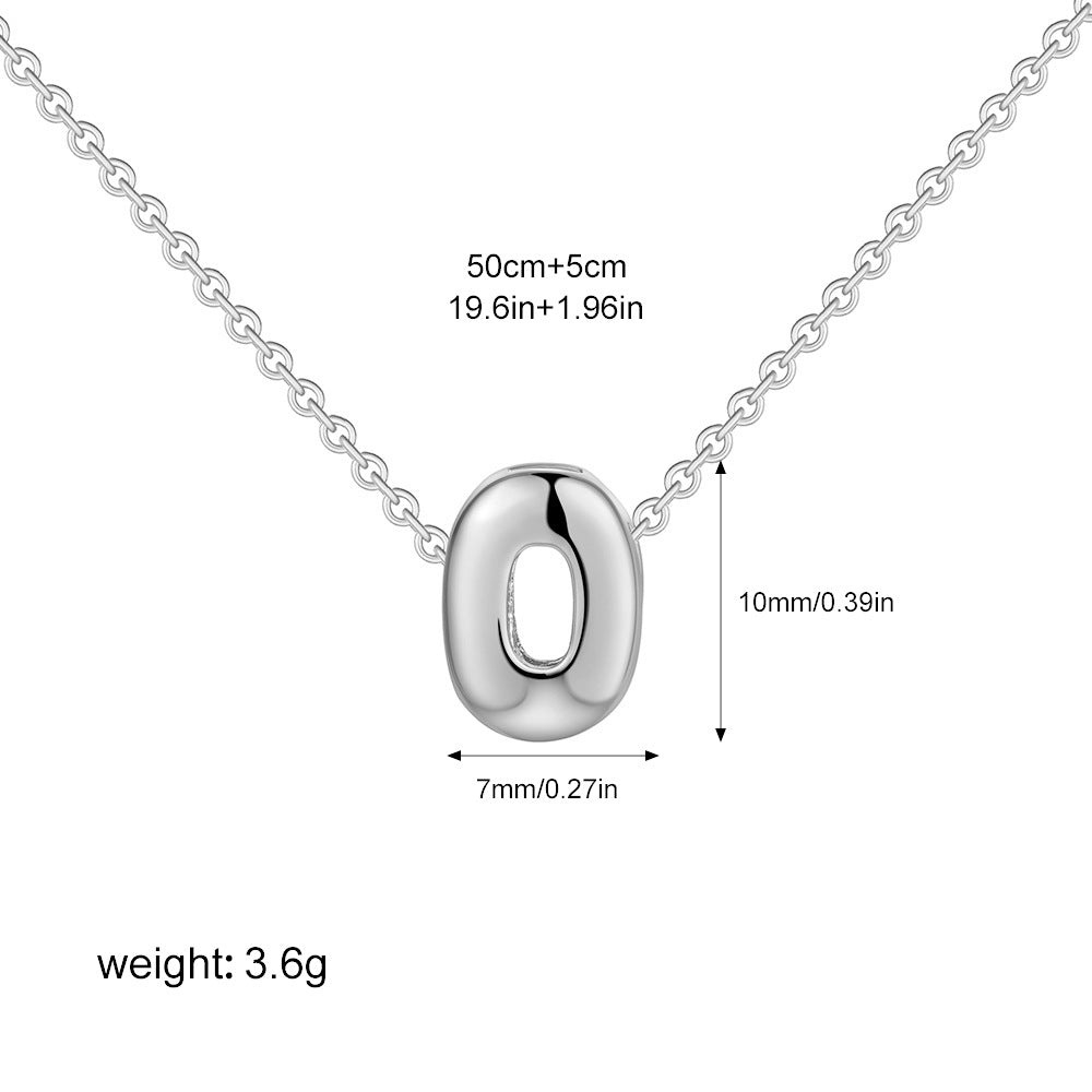 Stainless Steel Letter Necklace with Brass Pendant