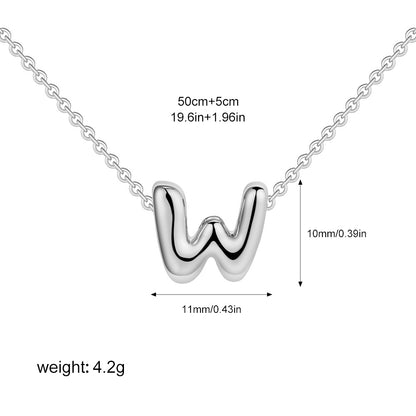 Stainless Steel Letter Necklace with Brass Pendant