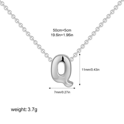 Stainless Steel Letter Necklace with Brass Pendant