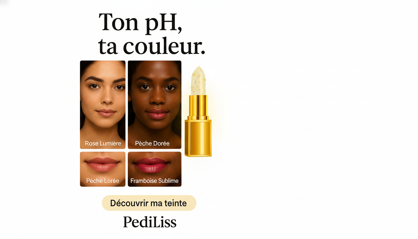 Rouge à Lèvres Réactif au pH, Teinte Personnalisée, Longue Tenue, Anti-Bavure, Hydratant et Réparateur, Lisse les Ridules, Parfum Floral Léger