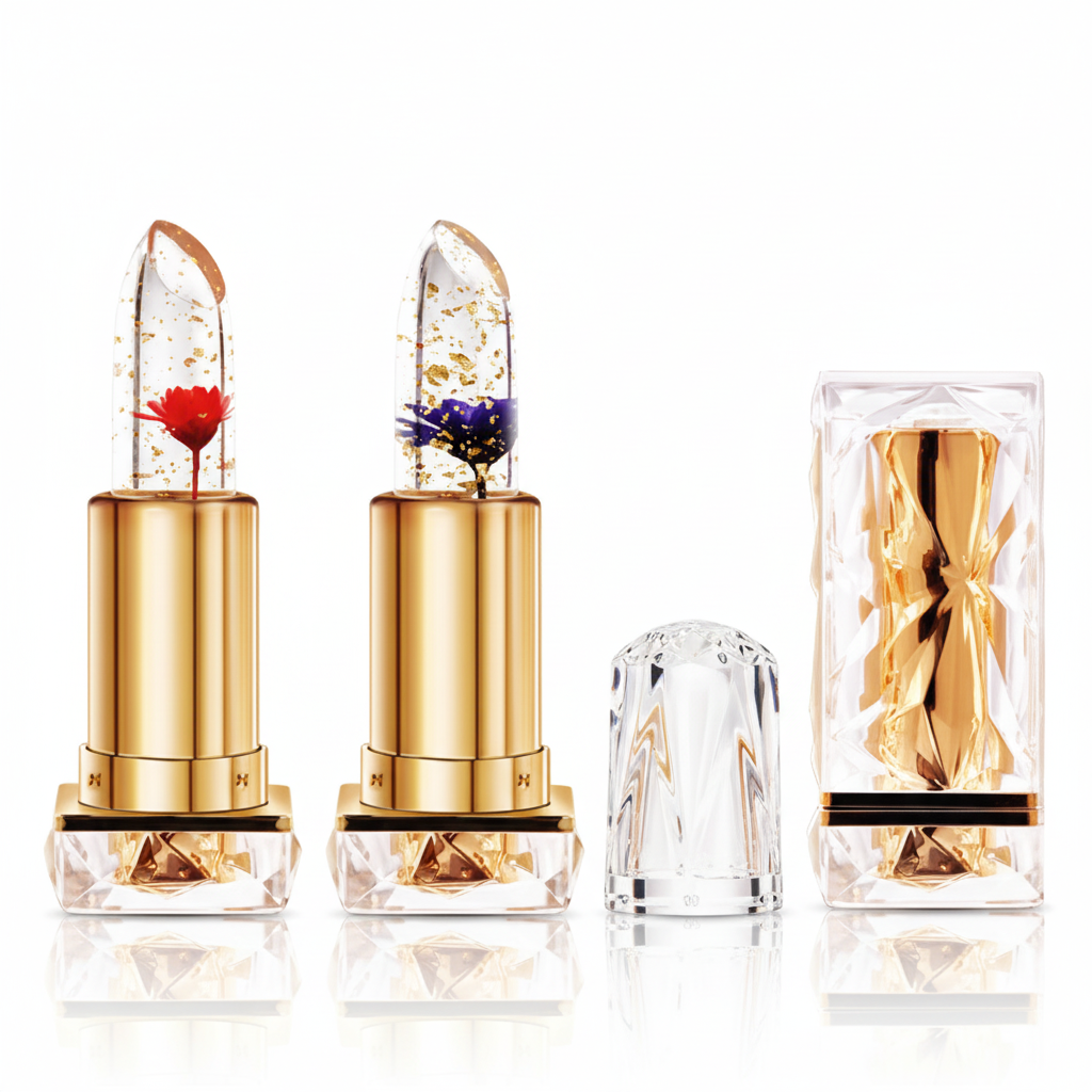 Rouge à lèvres gel transparent hydratant, thermo-réactif