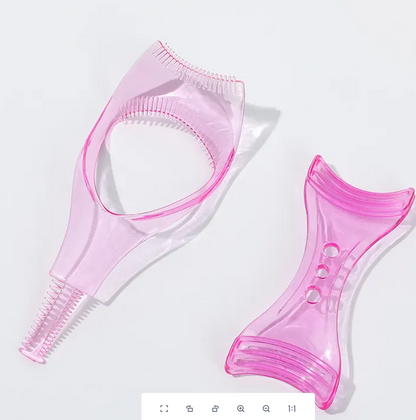 lot de 2 Assistant Cils 3D Triple Fonction – Guide Mascara, Aide Eyeliner & Peigne Séparateur Anti-Paquets