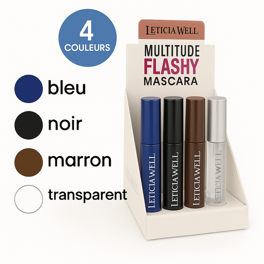 set de Mascara 4 Coloris – Noir, Marron, Bleu & Transparent