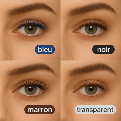 set de Mascara 4 Coloris – Noir, Marron, Bleu & Transparent