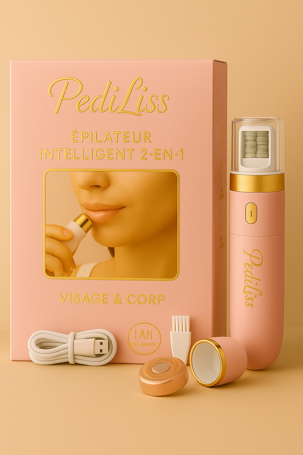 PediLiss™ ⎪ Épilateur intelligent 2-en-1 visage & corps – Douceur et précision