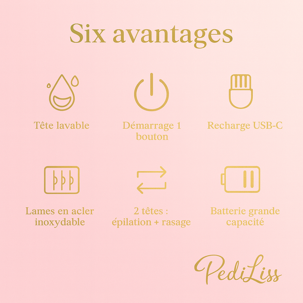 PediLiss™ ⎪ Épilateur intelligent 2-en-1 visage & corps – Douceur et précision