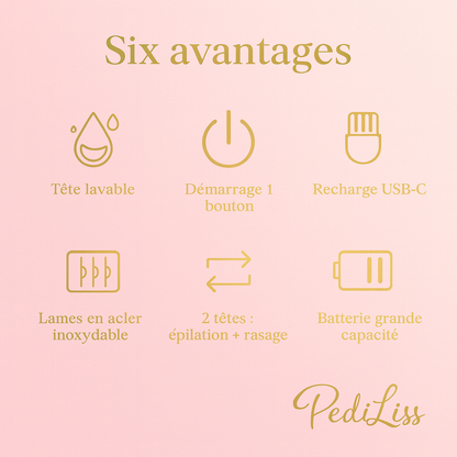 PediLiss™ ⎪ Épilateur intelligent 2-en-1 visage & corps – Douceur et précision