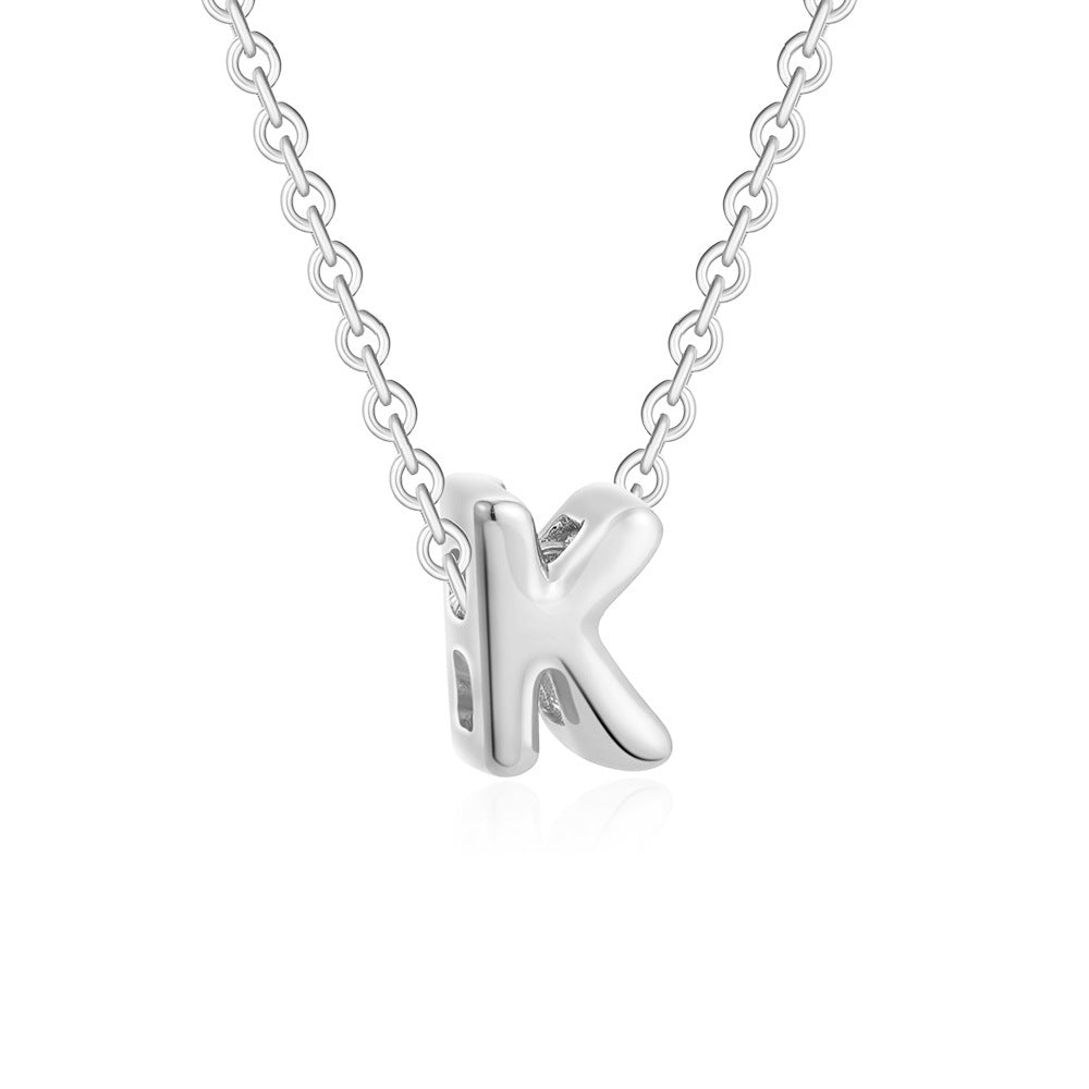 Stainless Steel Letter Necklace with Brass Pendant