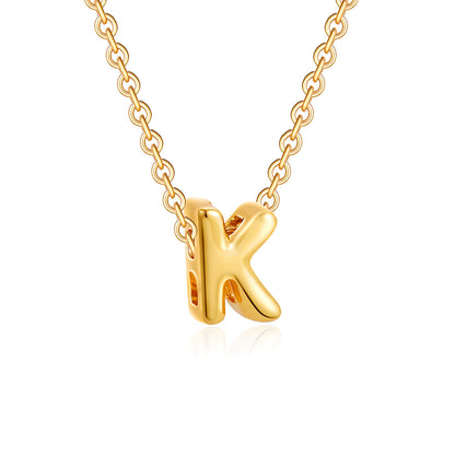Stainless Steel Letter Necklace with Brass Pendant