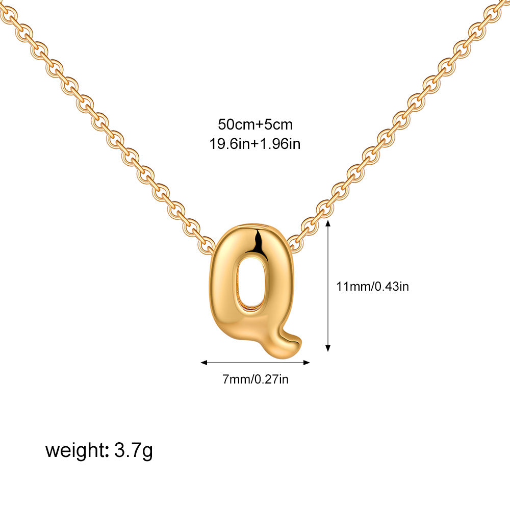 Stainless Steel Letter Necklace with Brass Pendant