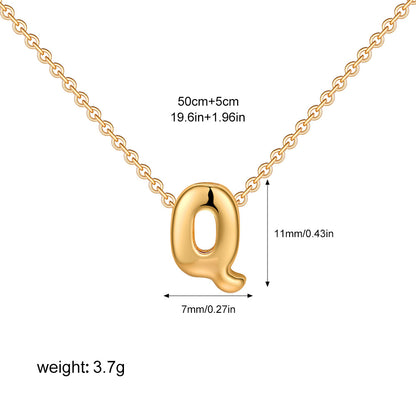 Stainless Steel Letter Necklace with Brass Pendant
