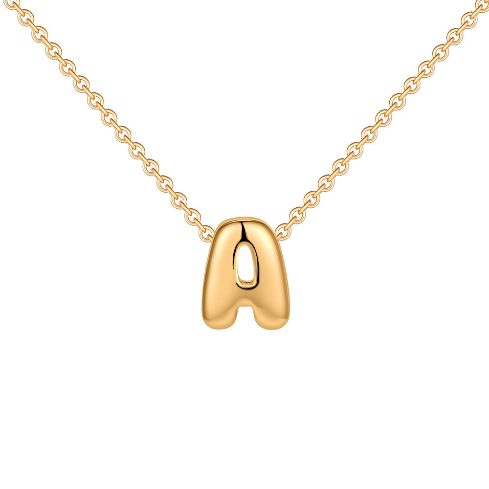Stainless Steel Letter Necklace with Brass Pendant
