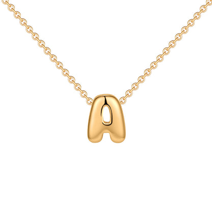 Stainless Steel Letter Necklace with Brass Pendant