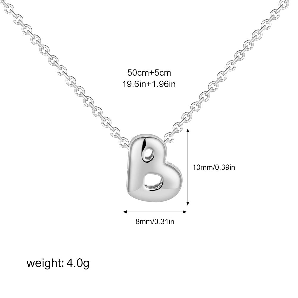 Stainless Steel Letter Necklace with Brass Pendant