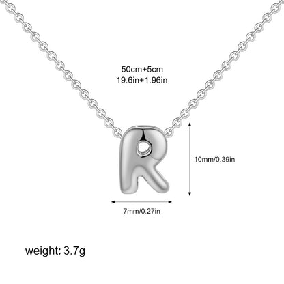 Stainless Steel Letter Necklace with Brass Pendant