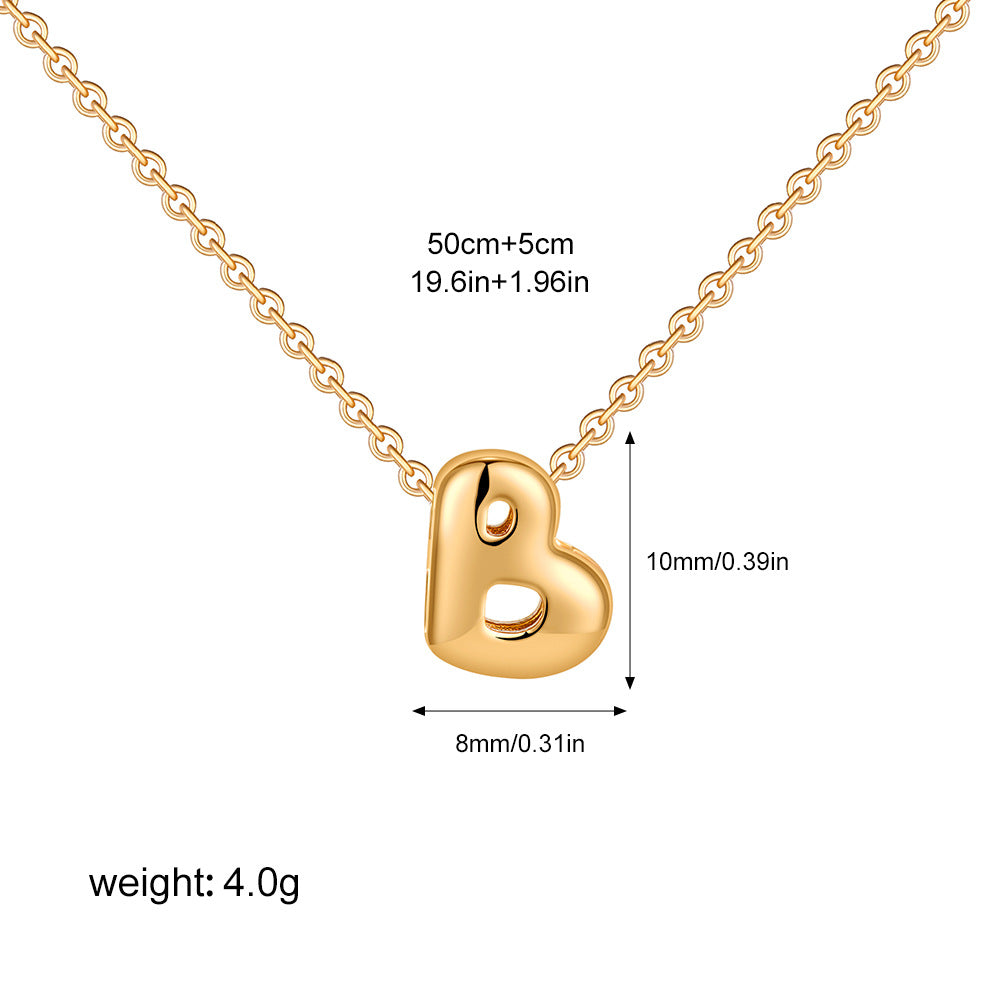 Stainless Steel Letter Necklace with Brass Pendant
