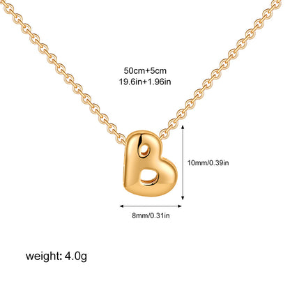 Stainless Steel Letter Necklace with Brass Pendant