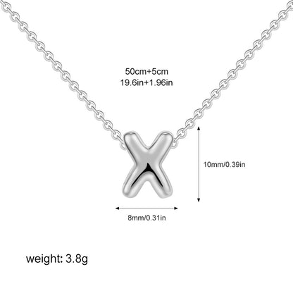 Stainless Steel Letter Necklace with Brass Pendant