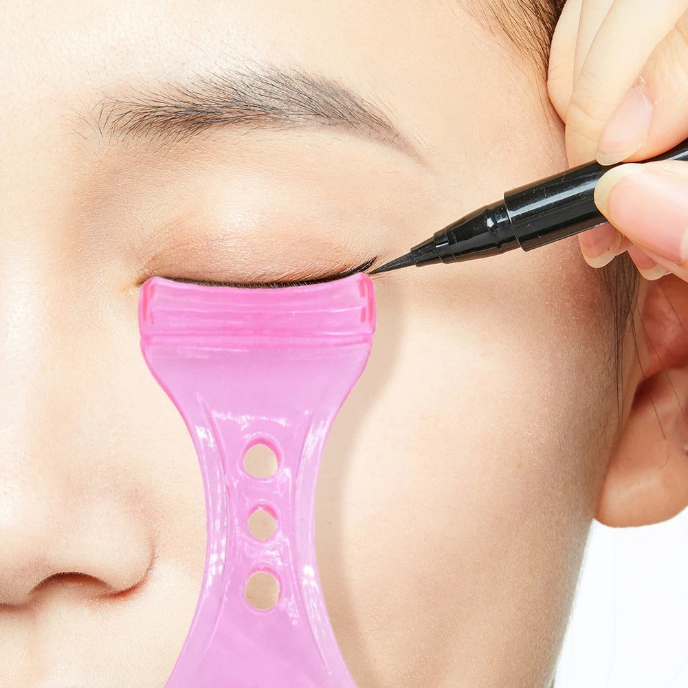 lot de 2 Assistant Cils 3D Triple Fonction – Guide Mascara, Aide Eyeliner & Peigne Séparateur Anti-Paquets