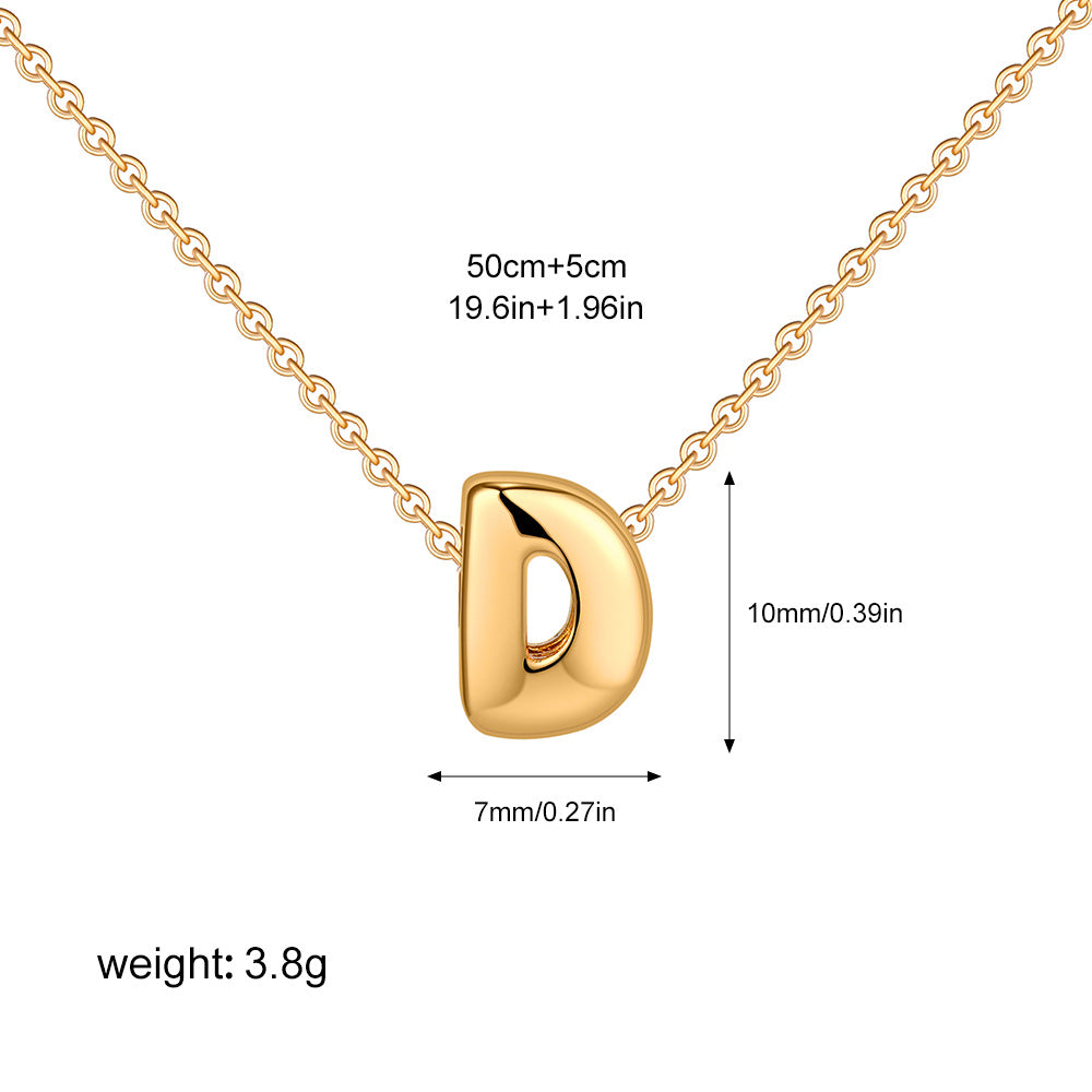 Stainless Steel Letter Necklace with Brass Pendant