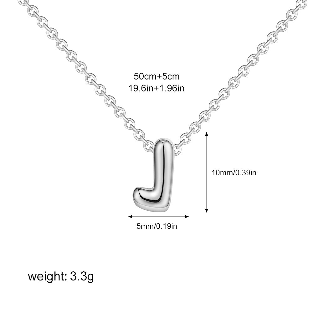 Stainless Steel Letter Necklace with Brass Pendant