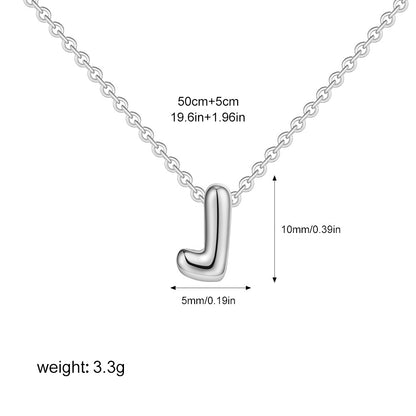 Stainless Steel Letter Necklace with Brass Pendant